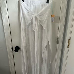 White Open Flare Pants